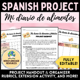 Spanish Food Unit Project - Mi diario de alimentos y bebidas