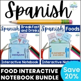 Spanish Food Vocabulary Activities Interactive Notebook Bundle