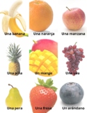 Spanish Food Vocabulary Cards AND Flashcards: 99 different foods!