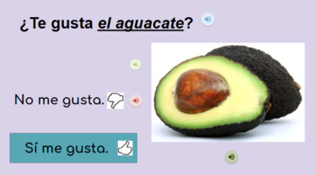 Preview of Spanish Food Vocabulary Drag & Drop with Gustar