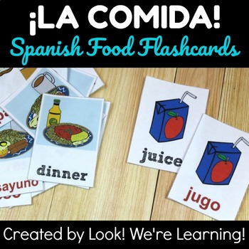 Preview of Spanish Food Vocabulary Flashcards - Fun with Food!