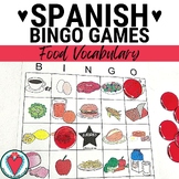 Preview of Spanish Food Vocabulary Loteria Bingo Game with Pictures - La Comida