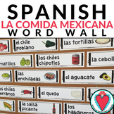End of Year Spanish Food Vocabulary Mexican Food Word Wall