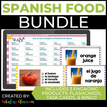 Preview of Spanish Food Vocabulary Practice Activities - La Comida