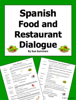 Preview of Spanish Food and Restaurant Skit / Dialogue / Role Play - Comida y Restaurante