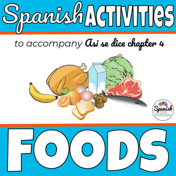 Preview of Spanish Foods La Comida Unit Bundle w quiz, homework, worksheets and activities