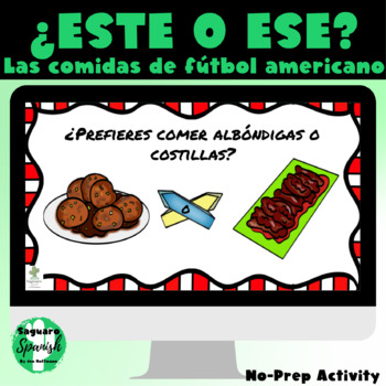 Spanish Food La Comida Vocabulary Would you Rather ¿Qué Prefieres? Editable  Game