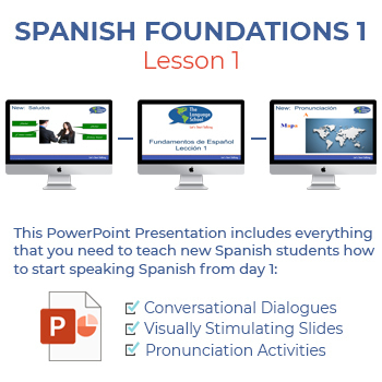 Preview of Spanish Foundations 1 Lesson 1 PowerPoint Presentation
