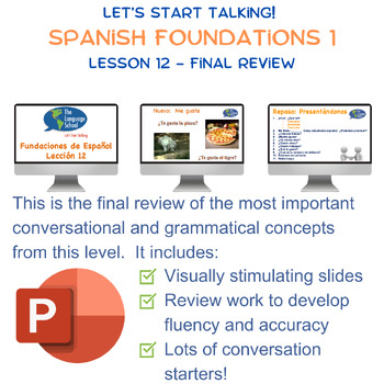 Preview of Spanish Foundations 1 Lesson 12 Final Review