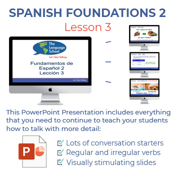 Preview of Spanish Foundations 2 Lesson 3 PowerPoint Presentation and Lesson Plan