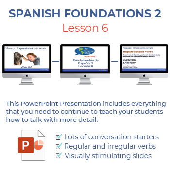 Preview of Spanish Foundations 2 Lesson 6 PowerPoint Presentation and Lesson Plan