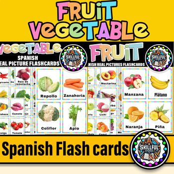 Preview of Spanish Fruit and Vegetable Photo Picture 80 Flashcards | Verduras y Frutas