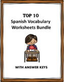 Spanish Vocabulary Worksheets Bundle: Top 10 Worksheets at