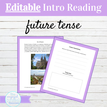 Preview of Spanish Future Tense Introduction Reading FREE