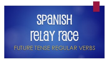 Spanish Regular Future Tense Relay Race by The Profe Store ...