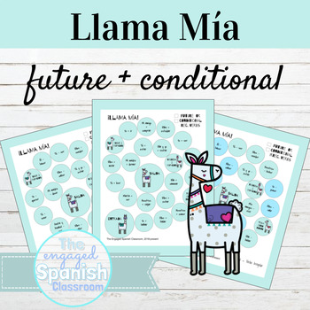 Preview of Spanish Future and Conditional Llama Mía Speaking Activities