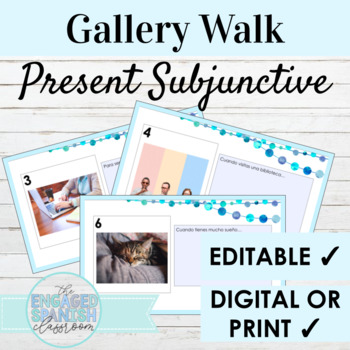 Preview of EDITABLE Spanish Present Subjunctive Gallery Walk Writing Activity | Digital