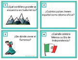 Hispanic Culture Task Cards Trivia Game in Spanish (Sub Activity)