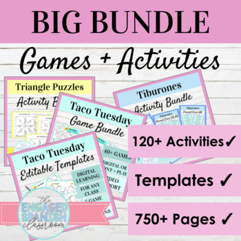 Preview of Spanish Activities and Games BUNDLE | 120+ Spanish Games