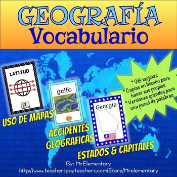 Preview of Spanish Geography Vocabulary Bundle