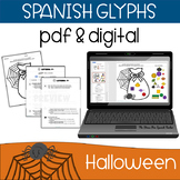 Spanish Glyph Digital or Paper OCTUBRE Halloween