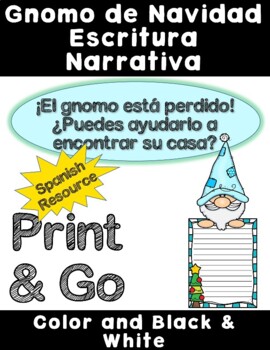 Preview of Spanish Gnome for Christmas Narrative Writing & Craftivity (Gnomo de Navidad)