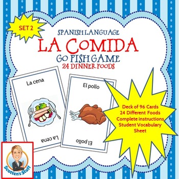 Preview of Spanish Go Fish Game Dinner Foods--La Comida