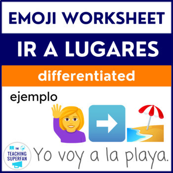 Preview of Spanish Going Places Worksheets (Ir a lugares) with Emoji Puzzles
