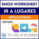 Spanish Going Places Worksheets (Ir a lugares) with Emoji Puzzles