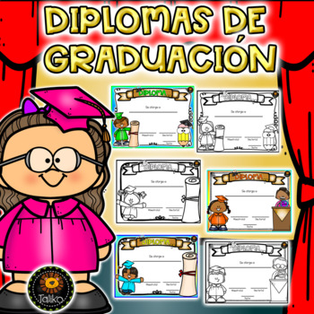Preview of Spanish: Graduation Diplomas (Diplomas de Graduación Editables)