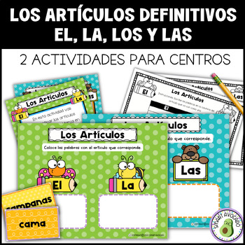Preview of Spanish Definite Articles| Los Artículos Definidos Center, Worksheets & Digital
