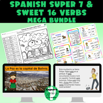 Preview of Spanish Grammar Bundle | Super 7 Verbs | Sweet 16 Verbs