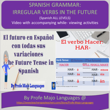 Preview of Spanish Grammar: El futuro irregular - (While-viewing worksheet for YT video)