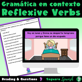 Preview of Spanish Grammar | Reflexive Verbs | Reading & Questions