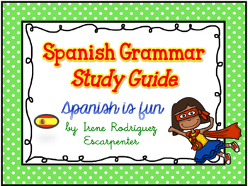 Preview of Spanish Grammar Study Guide/La Gramática en Español