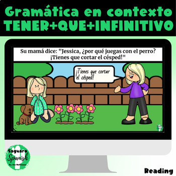 Preview of Spanish Grammar in Context | tener + que + infinitive | Story