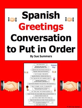 Preview of Spanish Greetings, Farewells, and Introductions Activity to Put in Order / Skit