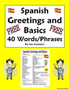 Preview of Spanish Greetings, Leave Takings & Basics Vocabulary Reference / ESL
