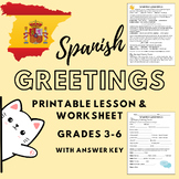 Spanish Greetings: No-Prep Printable Lesson & Worksheet wi