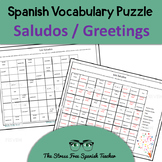 Spanish SUDOKU vocabulary Puzzle of Greetings Saludos