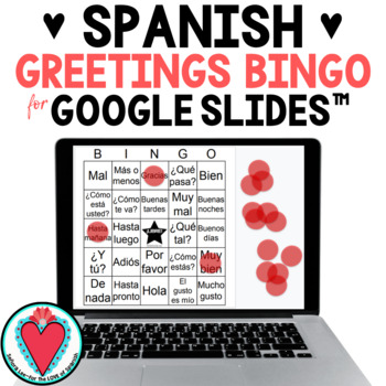 Preview of Spanish Greetings - Spanish Bingo Games - Digital Activity for Google Slides