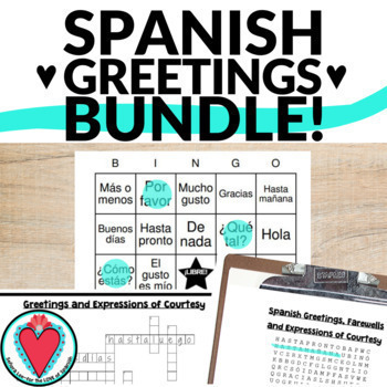 Preview of Spanish Greetings Vocabulary Activities - Worksheets, Bingo Game for Spanish 1