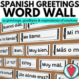 Spanish Greetings Vocabulary - Spanish Word Wall Bulletin 