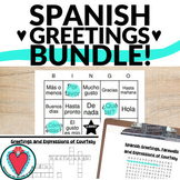 Spanish Greetings Worksheets and Games BUNDLE