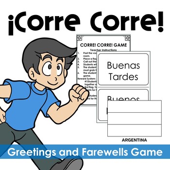 Preview of Corre! Corre! Spanish Greetings and Farewells Game