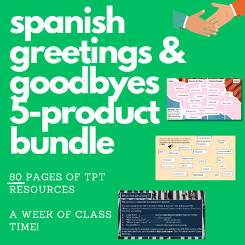 Preview of Spanish Greetings and Goodbyes (Saludos y Despedidas) 5-Product Bundle (SPA 1)