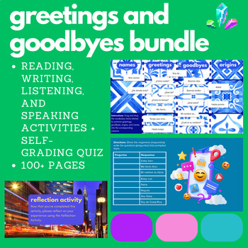 Preview of Spanish Greetings and Goodbyes (Saludos y Despedidas) Bundle (Spanish 1)