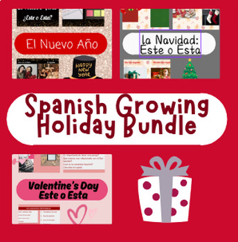 Preview of Spanish *Growing* Holiday Bundle