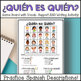 Spanish Guess Who ¿Quién es Quién? Board and Cheat Sheet, 