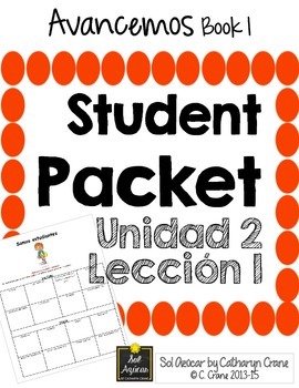Preview of Avancemos 1 Unit 2 Lesson 1 Student Handouts & Notes